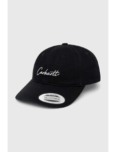 Carhartt WIP șapcă de baseball din bumbac Delray Cap culoarea negru, cu imprimeu, I031638.K02XX