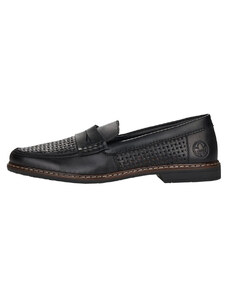 Pantofi barbati, Rieker, 13470-00-Negru, casual, piele naturala, perforati, cu toc, negru (Marime: 41)