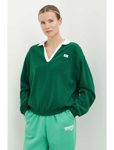 Reebok Classic bluza Retro Court femei, culoarea verde, neted, 100075519