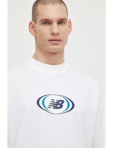 New Balance tricou barbati, culoarea alb, modelator, MT41600WT