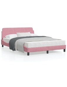 OrlandoKids Cadru de pat cu tablie, roz, 120x200 cm, catifea