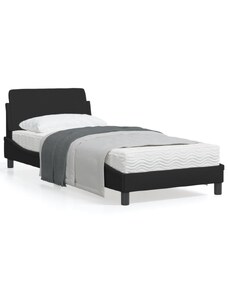 OrlandoKids Cadru de pat cu tablie, negru, 90x190 cm, textil