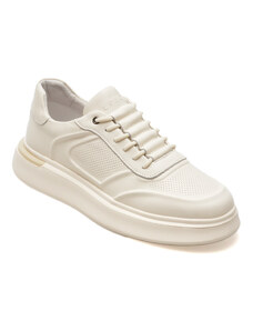 Pantofi casual EPICA albi, D3513, din piele naturala