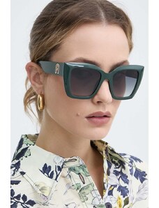 Furla ochelari de soare femei, culoarea verde, SFU710_540D80