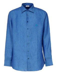 Etro Cămașă pentru Bărbați, Pegaso Linen Regular Shirt, Albastrul Cerului, In, 2024, 40 41 42 43