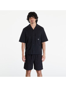Bluză pentru bărbați Calvin Klein Jeans Seersucker Short Sleeve Shirt Black
