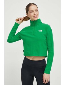 The North Face hanorac 100 Glacier Cropped culoarea verde, neted, NF0A855NPO81