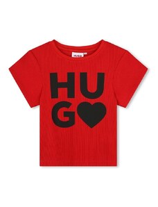 HUGO tricou copii culoarea rosu