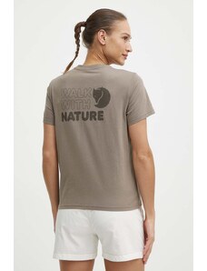 Fjallraven tricou Walk With Nature femei, culoarea maro, F14600171