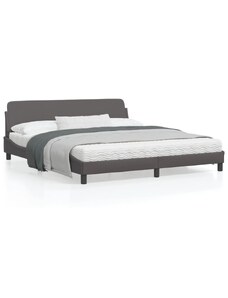 OrlandoKids Cadru de pat cu tablie, gri, 180x200 cm, piele ecologica