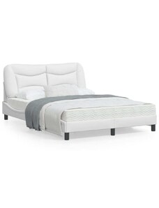 OrlandoKids Cadru de pat cu tablie, alb, 140x200 cm, piele ecologica