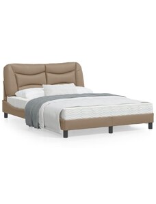 OrlandoKids Cadru de pat cu tablie, cappuccino, 120x200 cm, piele ecologica