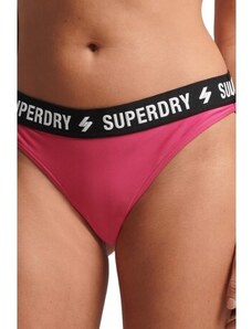 Bikini cu cu imprimeu logo, roz, dama, Superdry