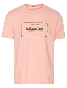 Zadig & Voltaire Tricou pentru Bărbați, Roz, Bumbac, 2024, L M S