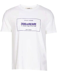 Zadig & Voltaire Tricou pentru Bărbați, Alb, Bumbac, 2024, L M S XL