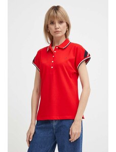 Tommy Hilfiger tricou polo femei, culoarea roșu WW0WW41285