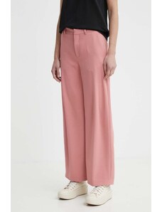 Drykorn pantaloni DESK femei, culoarea roz, drept, high waist, 130014 80754