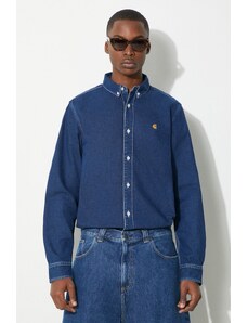 Carhartt WIP cămașă din denim Weldon Shirt bărbați, cu guler button-down, relaxed I031928-BLUESTONE