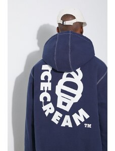 ICECREAM jacheta de bumbac Hooded Work culoarea albastru marin, de iarna, oversize, IC24104