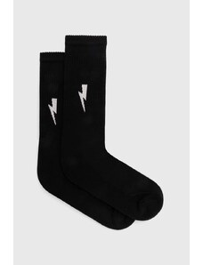 Neil Barrett sosete Bolt Cotton Skate Socks barbati, culoarea negru, MY77116A-Y9400-524N