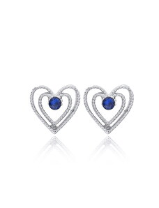 TDS Cercei argint Heart Design Sapphire