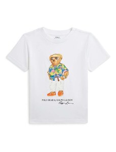 Polo Ralph Lauren tricou de bumbac pentru copii culoarea alb, cu imprimeu