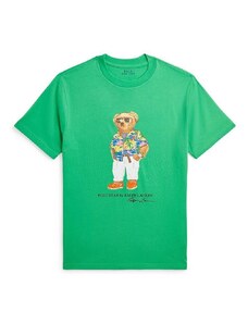 Polo Ralph Lauren tricou de bumbac pentru copii culoarea verde, cu imprimeu