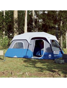 OrlandoKids Cort de camping cu LED, albastru deschis, 441x288x217 cm