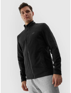 Men's fleece with regular 4F stand-up collar - black