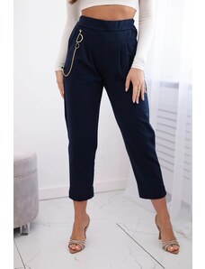 Kesi New punto trousers with chain in navy blue