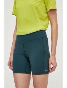 Montane pantaloni scurti sport Ineo Lite femei, culoarea verde, neted, high waist, FINLS17