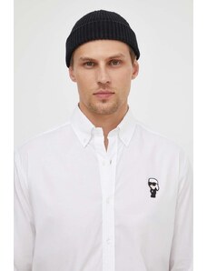 Karl Lagerfeld cămașă bărbați, culoarea alb, cu guler button-down, regular 542600.605911