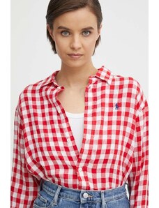 Polo Ralph Lauren cămașă de in culoarea roșu, cu guler clasic, relaxed, 211935130