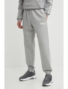 Reebok pantaloni de trening Brand Proud culoarea gri, cu imprimeu, 100075614