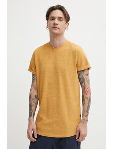 G-Star Raw tricou din bumbac barbati, culoarea portocaliu, neted