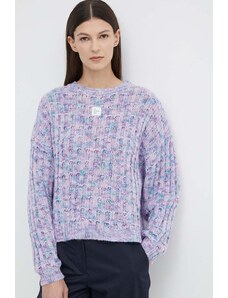 American Vintage pulover de lana PULL ML COL ROND femei, culoarea violet, călduros, POY18AE24