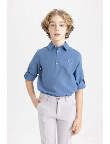 DEFACTO Boy Regular Fit Polo Neck Jean Look Shirt