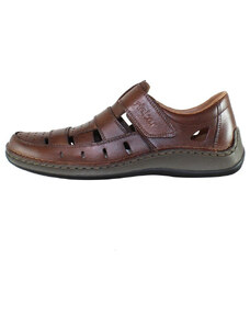 Pantofi barbati, Rieker, 05268-25-Maro, casual, piele naturala, perforati, cu talpa joasa, maro (Marime: 42)