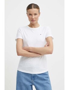 Tommy Hilfiger tricou din bumbac femei, culoarea alb WW0WW37857