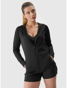 Women's Sports Quick-Drying Zip-Up Hooded Sweatshirt 4F - Black