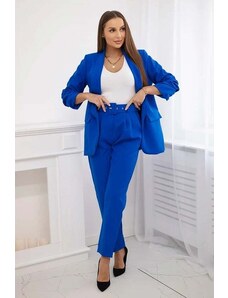 FASARDI Elegant cornflower blue jacket and trouser set