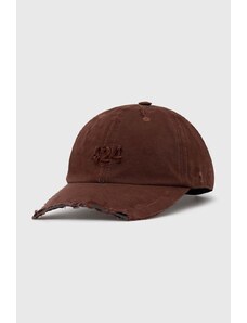 424 sapca Distressed Baseball Hat culoarea maro, neted, FF4SMY01CP-TE003.770