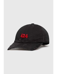 424 șapcă de baseball din bumbac Distressed Baseball Hat culoarea negru, cu imprimeu, FF4SMY01BP-TE002.999