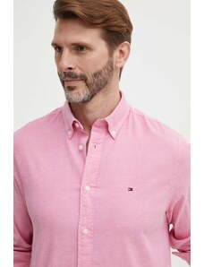 Tommy Hilfiger cămașă bărbați, culoarea roz, cu guler button-down, regular MW0MW29968