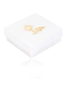 Bijuterii Eshop - Cutie de bijuterii alb-perlat - modelul Sfintei I-a Împărtăşanii, de culoare aurie Y44.4