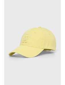 Tommy Hilfiger șapcă de baseball din bumbac culoarea galben, cu imprimeu, AW0AW16170