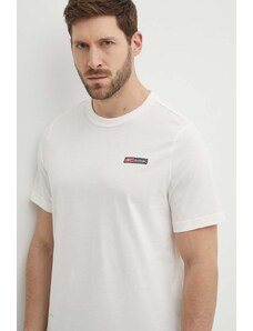 Reebok tricou din bumbac barbati, culoarea bej, cu imprimeu, 100075313