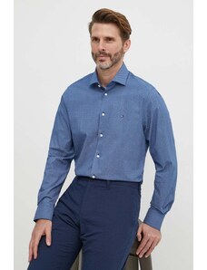 Tommy Hilfiger cămașă bărbați, culoarea bleumarin, cu guler clasic, slim, MW0MW34629