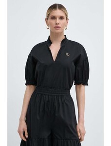 Twinset bluza femei, culoarea negru, neted