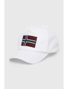Napapijri șapcă de baseball din bumbac Falis 2 culoarea alb, cu imprimeu, NP0A4HNA0021